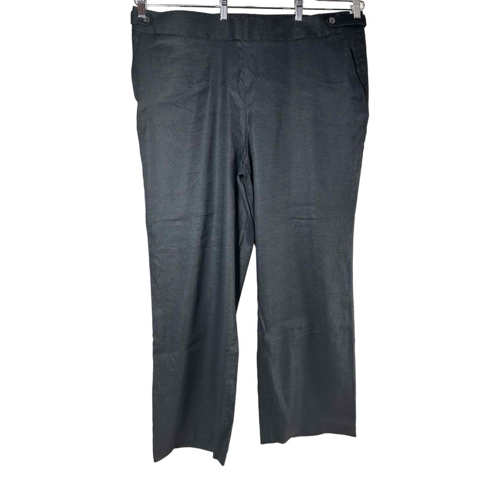 Talbots Linen Blend Black Pants Size US 20W